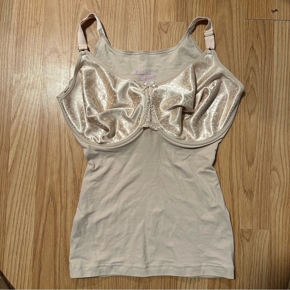 Shapeez silkee long BACK SMOOTHING MINIMIZER BRA & BODY SHAPER large F nude - Picture 1 of 6